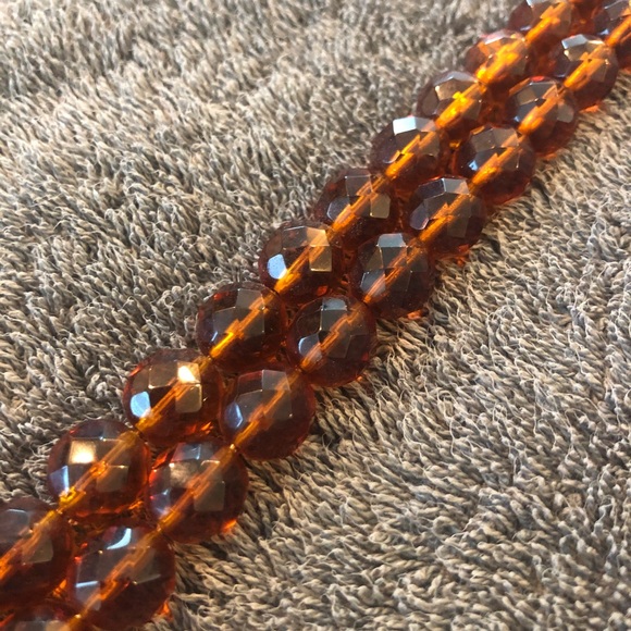 Crystal Necklace in Orange-Brown-Amber - Picture 7 of 8